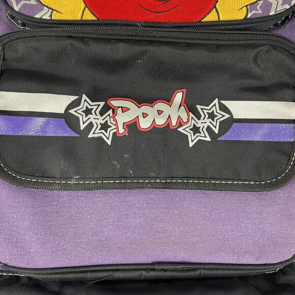 Vintage 90s Disney Pooh Backpack Purple Star Print Retro Y2K School Bag - Picture 3 of 10